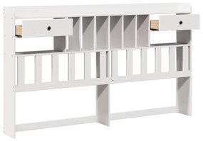 fehér tömör fenyőfa fejtámla tárolóval 180 cm