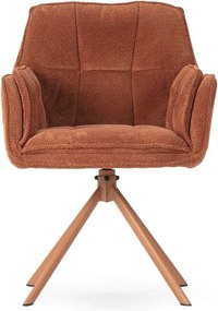 Terrakotta színű kárpitozott étkezőfotel szett 2 db-os Keiko – Marckeric