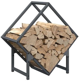 antracitszürke hidegen hengerelt acél tűzifatároló 50x25x50 cm