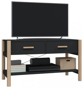 fekete szerelt fa TV-szekrény 82x38x45 cm