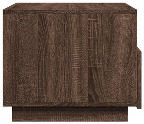barna tölgyszínű dohányzóasztal LED-lámpákkal 50x49x40 cm