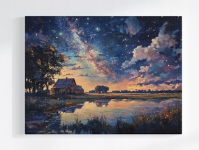 Poszter Tájkép Éjszaka Ég Kozmosz Csillagok 80x60