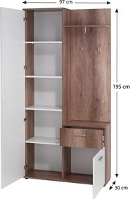 Justus Előszobafal - fehér/sonoma tölgy