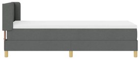 Boxspring ágy matraccal - Sötétszürke, 80 x 200 cm, Szövet