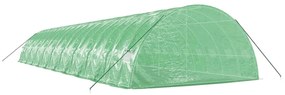 zöld acélvázas melegház 120 m² 20 x 6 x 2,85 m