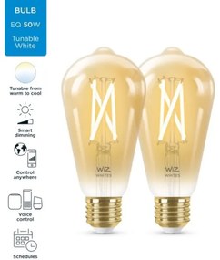 KÉSZLET 2x LED Dimmelhető izzó VINTAGE ST64 E27/6,7W/230V 2000-5000K Wi-Fi - WiZ