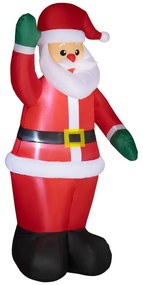Önfelfújó mikulás figura, LED világítással, felfújóval, 184cm magas