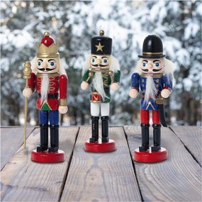 Diótörő figura 3 db-os szett fa 12,5 cm figurás karácsonyfadísz