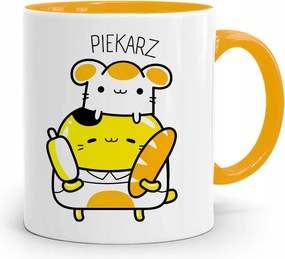 Sárga Bögre Péknek Pék Ajándék fényképes nyomtatással