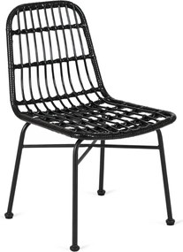 Rattan szék fekete színben WALDI