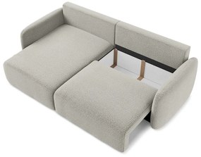 Világosszürke kinyitható-tárolóhelyes sarokkanapé (bal oldali) Kalena – Makamii