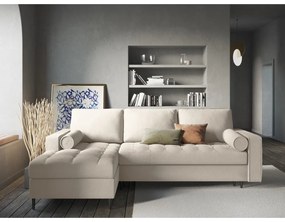 Santo világosbézs kinyitható sarokkanapé, bal oldali - Milo Casa