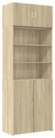 sonoma tölgy színű szerelt fa tárolószekrény 80 x 42,5 x 225 cm