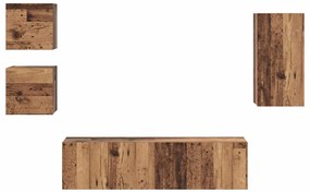 TV szekrény garnitúra 5 pcs Régi fa 30.5 x 30 x 60 cm Faanyag
