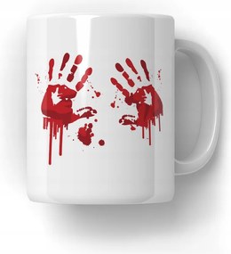 Bögre Véres kezek Halloween Ajándék Barátnőnek