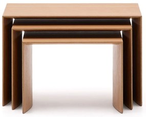 Tárolóasztal szett tölgyfa dekorral 3 db-os 40x60 cm Litto – Kave Home