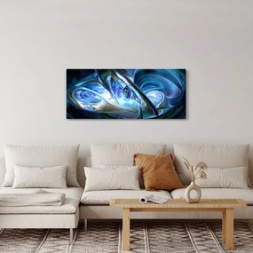 Kék fraktálos kép (120x50 cm)