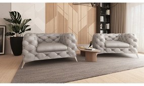 Világosszürke bársony fotel Chelsea – Ropez