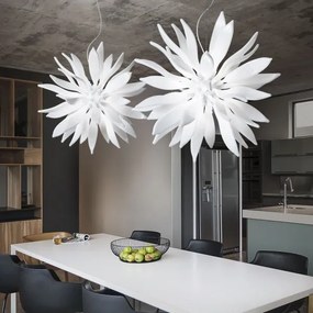 Ideal Lux - LED Csillár zsinóron LEAVES 8xG9/3W/230V átm. 63 cm fehér