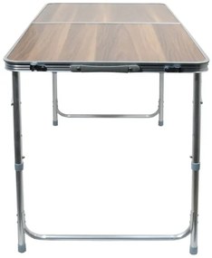 Összecsukható kempingasztal barna/króm
