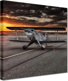 Vászonkép 20x20 Repülőgép naplemente
