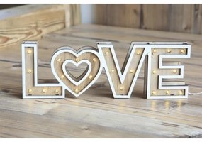 Globo 29976 - LED asztali lámpa LOVE 24xLED/0,06W/3xAA nyárfa