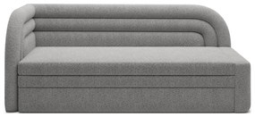 Szürke buklé kinyitható-tárolóhelyes kanapé bal oldali 223 cm Fabillo – ELTAP