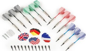 KLARFIT Dartmaster 180, bézs, darts tábla, dart gép, puha hegyű, ajtó