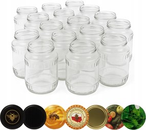 8x 720 ml-es üvegedények mézes befőttes üvegek csavaros kupakkal