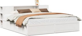 vidaXL fehér tömör fenyőfa ágy matrac nélkül 200 x 200 cm