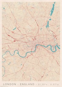 London várostérkép poszter A3 29,7x42 cm