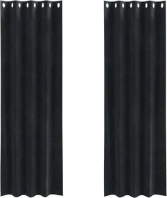 vidaXL Sötétítő függönyök 2 pcs Fekete 140 x 225 cm Bársony