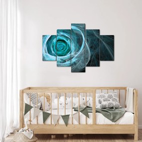 Kép - Absztrakt rózsaszín kék fekete háttérrel (150x105 cm)