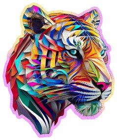 Színes tigris fa puzzle