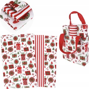 Karácsonyi konyhai törölközők táskában Ajándék karácsonyra 3 db Moraj 40x70