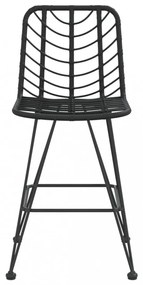 2 db bárszék fekete polietilén rattan és acél 45x56x103,5 cm