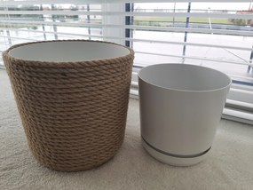 Boho Fedő juta zsinór szett 28 szárított fonott fű Virágtartó fehér