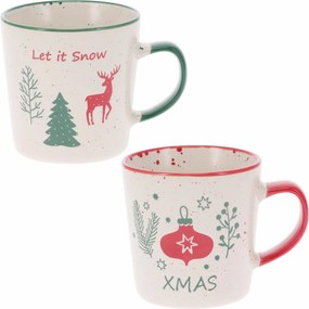 2 db Let It Snow/Xmas 350 ml-es kőagyag bögreszett