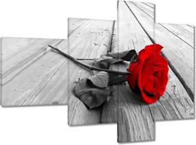 Vászonkép 100x70 Vörös rózsa a hídon