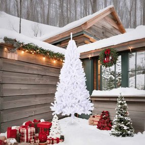 fehér PVC műkarácsonyfa vastag ágakkal 210 cm