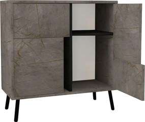 Darien - Gordion Marble, Black Wood
