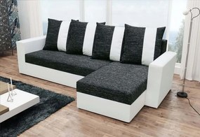 PRAGA ágyazható sarokülő garnitúra, 230x133, kornet 02/dolaro 8 fekete