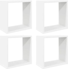 vidaXL 4 db fehér fali kockapolc 30 x 15 x 30 cm