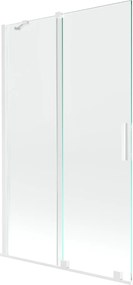 Mexen Velar, 2 szárnyas eltolható kádparaván 110 x 150 cm, 8mm átlátszó üveg, fehér, 896-110-000-01-20