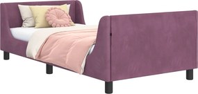 vidaXL Gyerekágy kerettel fejtámlával Lila 80 x 200 cm Bársony
