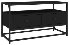 fekete szerelt fa TV-szekrény 80x35x45 cm