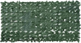 vidaXL sötétzöld leveles erkélyparaván 200 x 100 cm