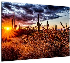 Kép - Arany sivatagi óra (üvegen) (70x50 cm)