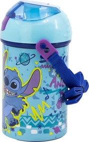 Disney Lilo és Stitch, A csillagkutya Dance műanyag szívószálas kulacs akasztóval 450 ml
