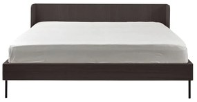 Fekete franciaágy tölgyfa dekorral 180x200 cm Wrap – Bonami Selection